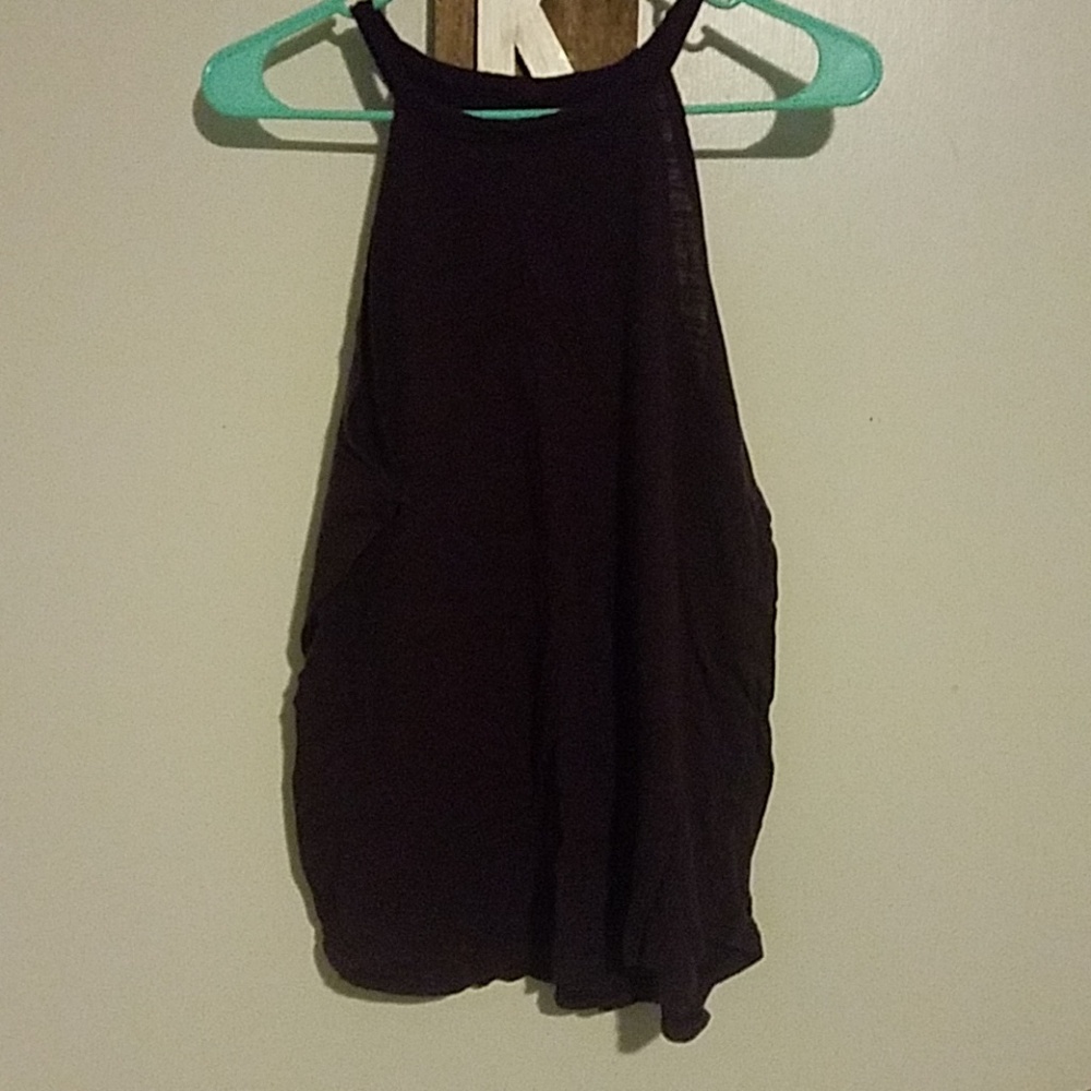 Plum high neck tank top